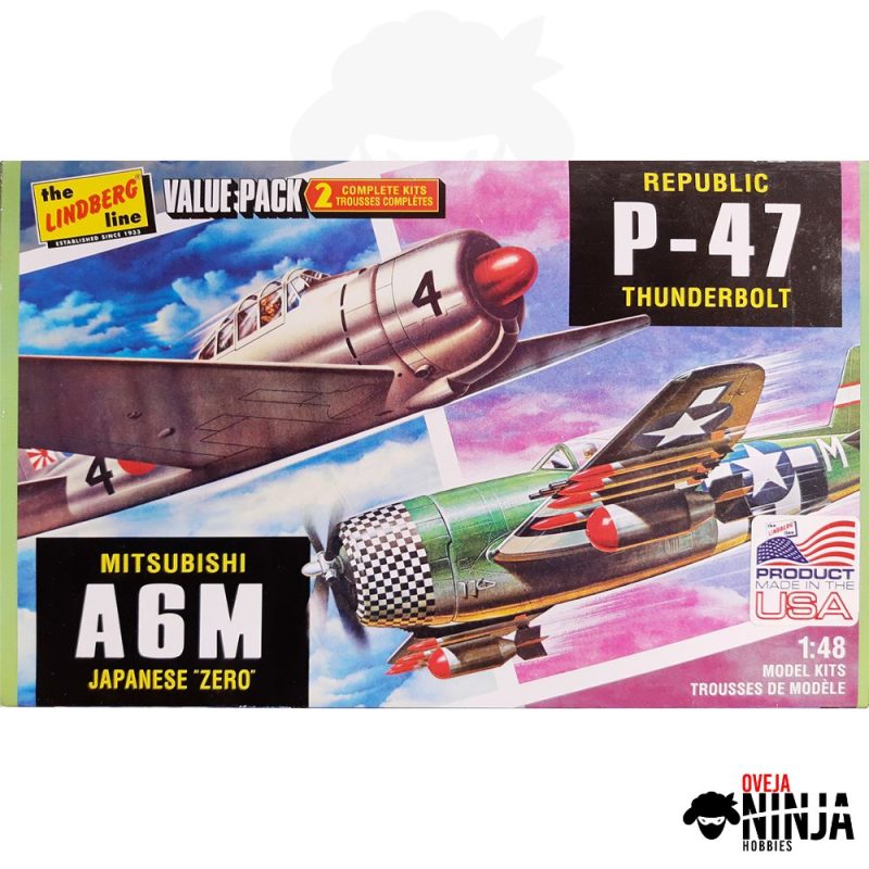 Republic P-47 Thunderbolt y Mitsubishi A6M Zero - Lindberg