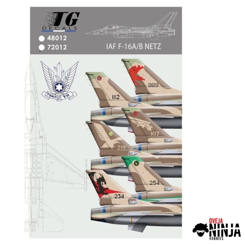 Calcomanías IAF F-16 A B Netz – TG Decals